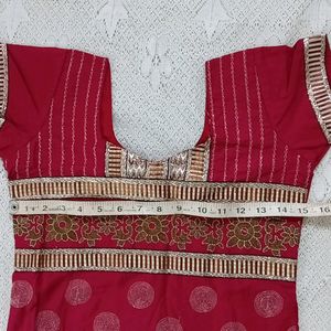 Maroon & Brown Tailor Made Suit With Dupatta