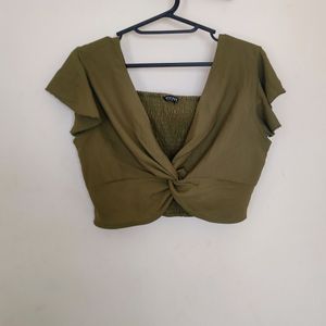 Olive Crop Top