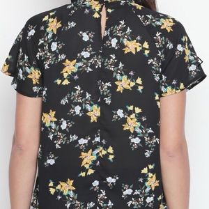 Gathered Neck Floral Top