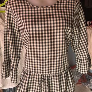 Women-checked-Top Full Sleeve With Design