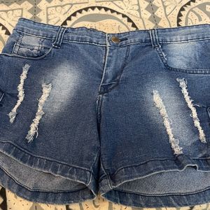 Trendy Denim Torn Shorts