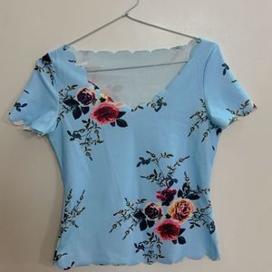 Blue Summer Casual Top