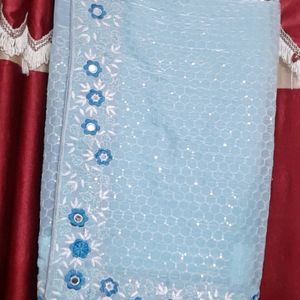 Sky Blue Saree 🔥🔥