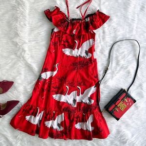 Very Beautiful Swan Red And White Dress