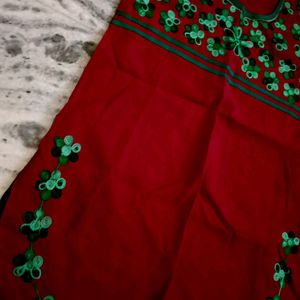 Beautiful Embroidery Maroon Kurta