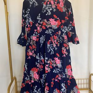 Floral Navy Blue Dress