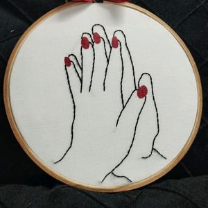 Embroidered wall hanging Hoops