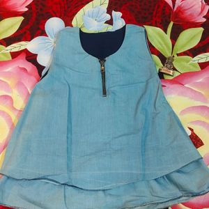 Denim Colour Cotton Top