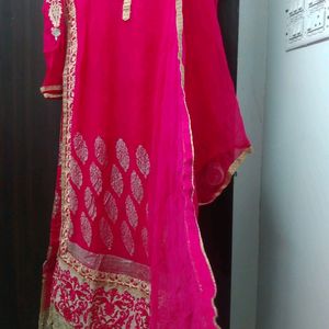 Long Party Wear Straight Suit With Leggings Dupta