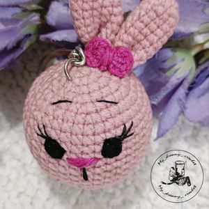 Amigurumi Pink Bunny Keychain