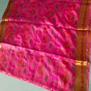 Cotton Blend Pattu Border Saree