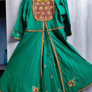 Maroon Green 2pcs Ethnic Suit