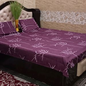 Double Bedsheet With Two Pillow Kower King Size