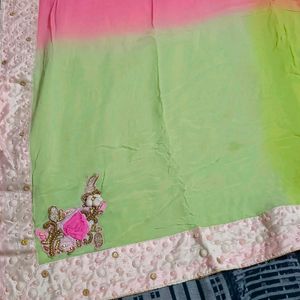 Beautiful Ombre Colour Saree With Blouse