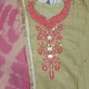 Cream Colour Kurti With Dupaatta Pair For Xxl