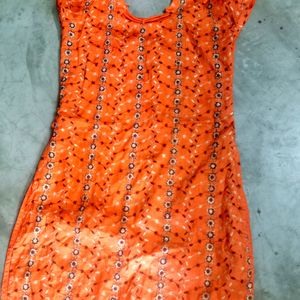 Orenge Kurti Full Chudidar Set