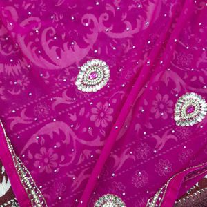 Hot Pink Colour Magenta Suit Salwar With Dupatta