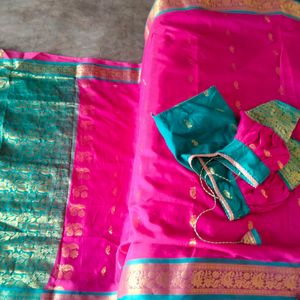 Gadhval Cotten Silk Blend Saree