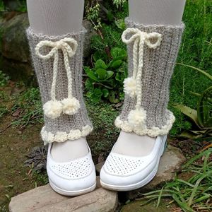 Shiny Grey Crochet Leg Warmer