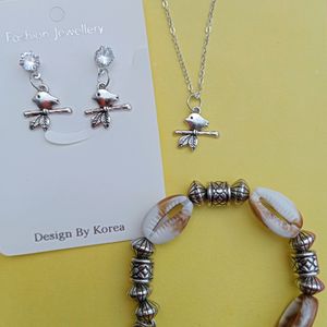 Combo Of Pendant Studs And Bracelet