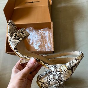 Snake Print Block Heels (New,Unused)