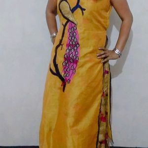 Peacock Design Full Length Kurti