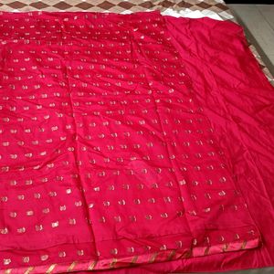 Saree Mall Banarsi Silk Zari Pink Suit Fabric