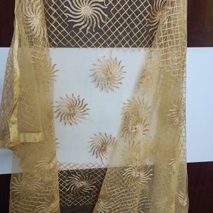 Golden Cream Tissue Dupatta