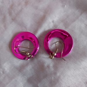 Dark Pink Color Earrings