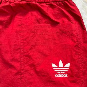 ADIDAS ORIGINALS RED BIG TREFOIL TRACKPANTS