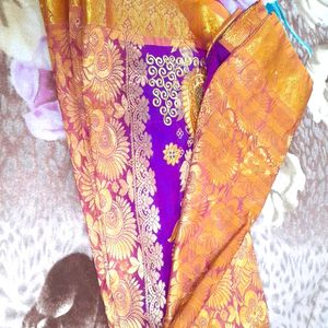 Kanjevaram Pattu Silk Saree With Blouse Stitched