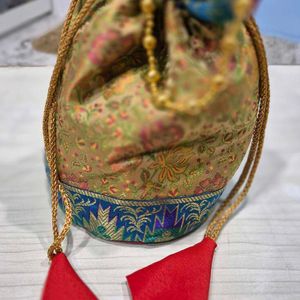 Handmade Banarasi Potli Style Handbag