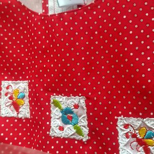 New Cotton Frock With Hairband