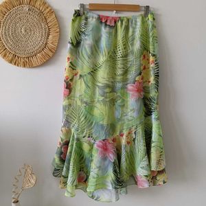 Sharon Young Tropical Print Skirt From USA