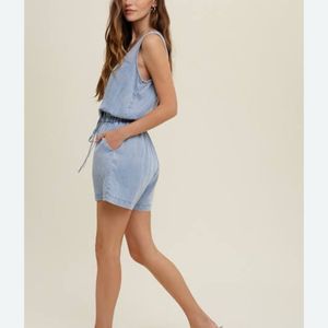 Denim Tank Romper Playsuit