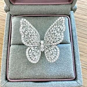 American Diamond Butterfly Ring