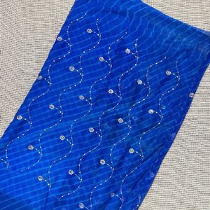 Blue Lehariya Saree