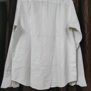 White Cotton blend Formal Full Sleeves Shirt