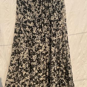 Black Printed Maxi Skirt