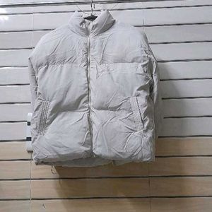 Crop Beige Puffer Jacket