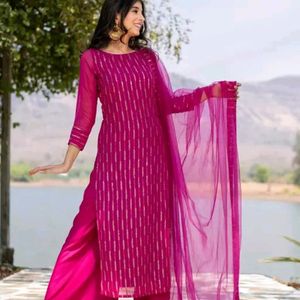 New/Unused Straight Kurti With Dupatta Plazo