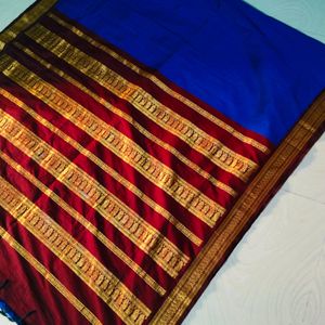 Shining cotton blend Pure Gadwal saree