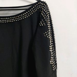 Rhinestone Black Dress