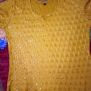 Mustard Kurti with Plazo