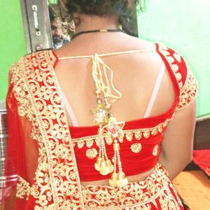 Red Lahange Choli Dupatta M Size