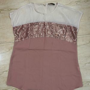 Shein Pink And White Top