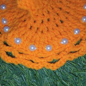 orange winter Crochet Laddo Gopal Dress