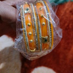 2:2 Size  Yellow Bangles Set