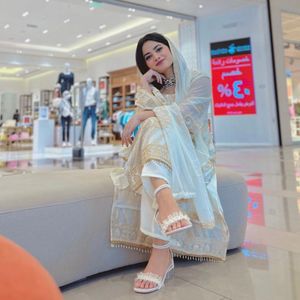 Pakistani Suit : White Party Wear