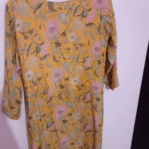 Yellow Floral Print Kurti